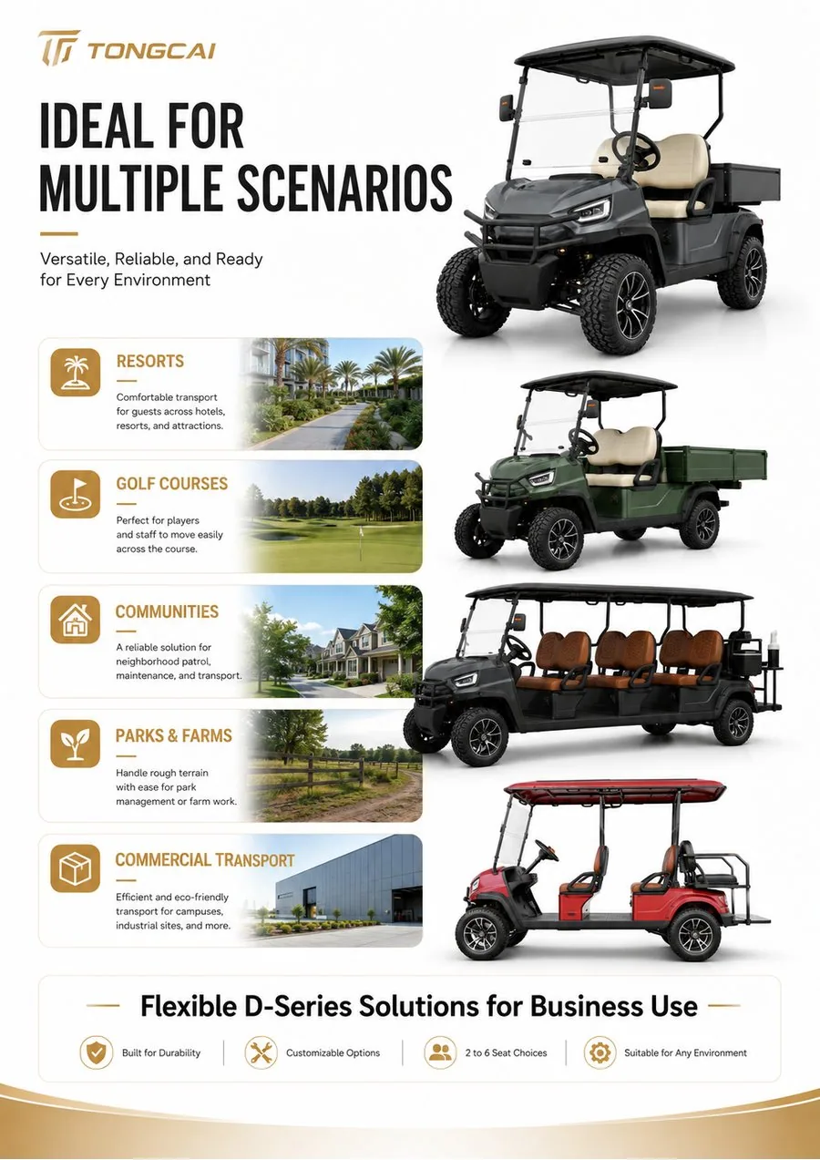 D Model electric golf cart custom options for passenger transport